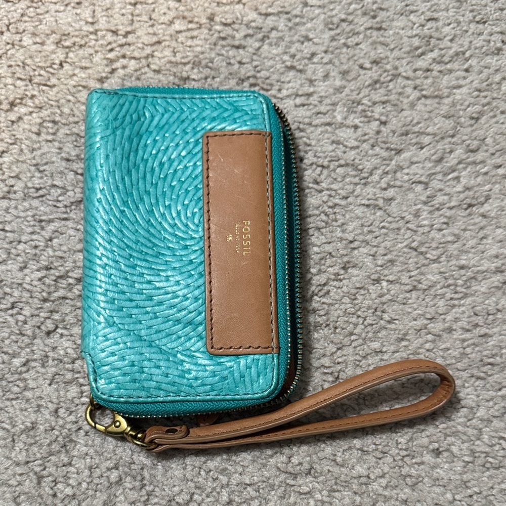 Fossil Turquoise and Brown Wristlet